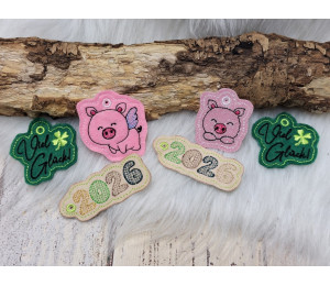 ADVENTSKALENDER 25. Dezember: Stickserie ITH - Anhänger Jahreswechsel Schwein